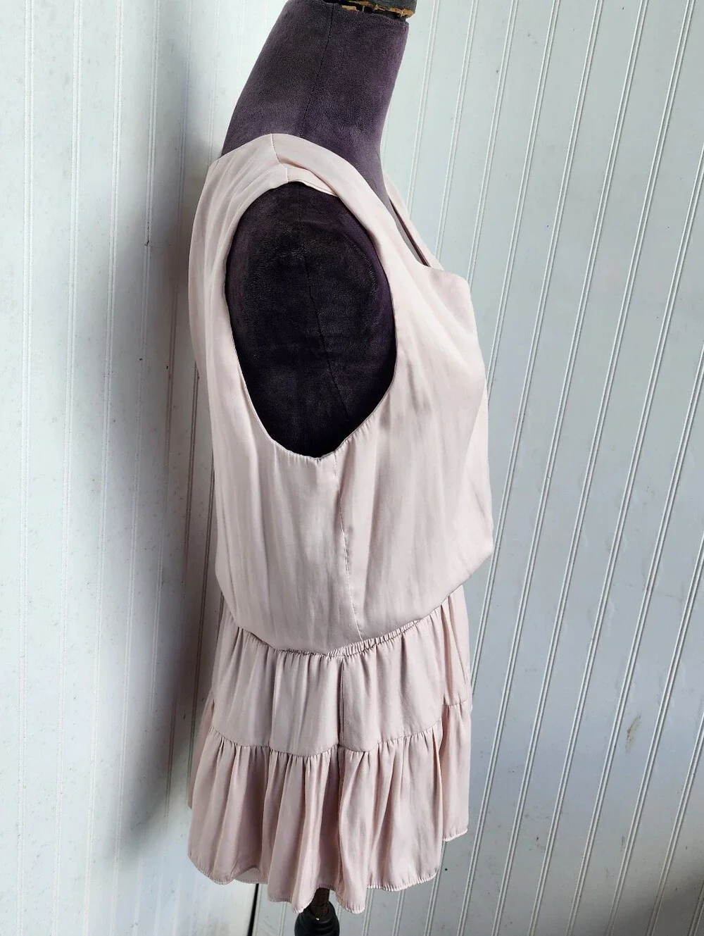 Mustard Seed Blush Pink Smocked Waist Tiered Ruffle Mini Dress S14934 Small